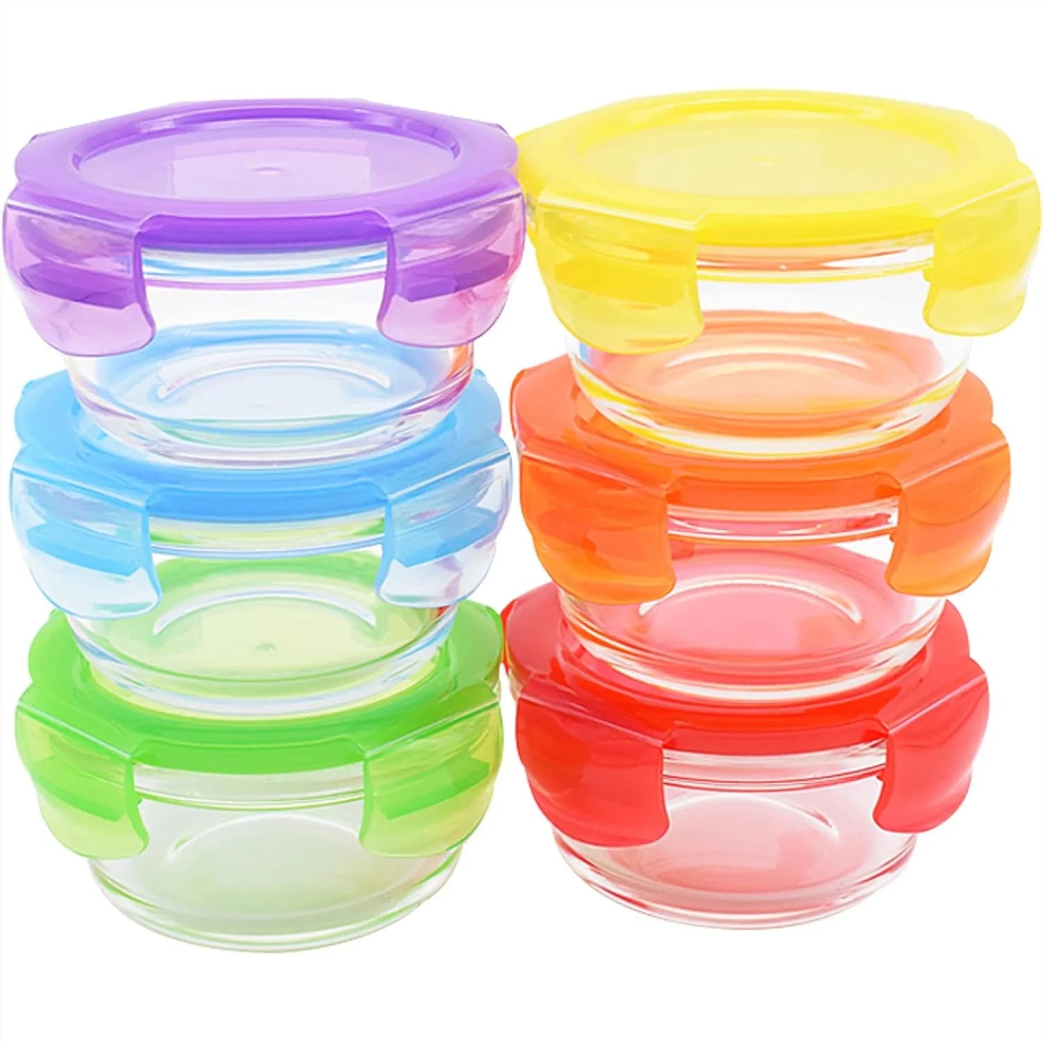Contenitori in Vetro per Alimenti da 8oz con Coperchi Ermetici, Confezione da 6, Piccoli Contenitori in Vetro da 1 Tazza per Salse, Contorni, Preparazione Pasti - Riutilizzabili