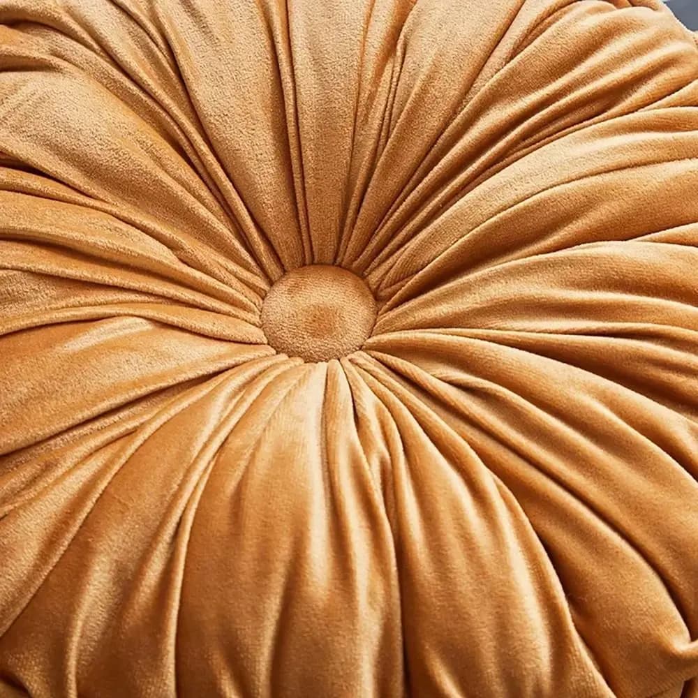 1Pcs New Solid Color Pumpkin Pillow Velvet Round Decorative Throw Pillows 38cm Soft Office Chair Cushion Home