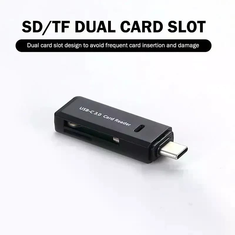 2-in-1 Multi Functional Type C 3.0 Card Reader TF Memory Card Reader USB Flash Drive Card Reader Adapter For PC Laptops