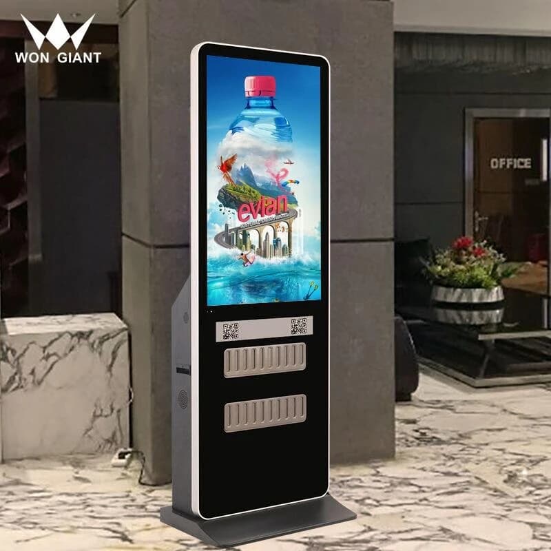Vertical power bank advertising machine with intelligent high-definition LCD display and network video player, floor-standing ad