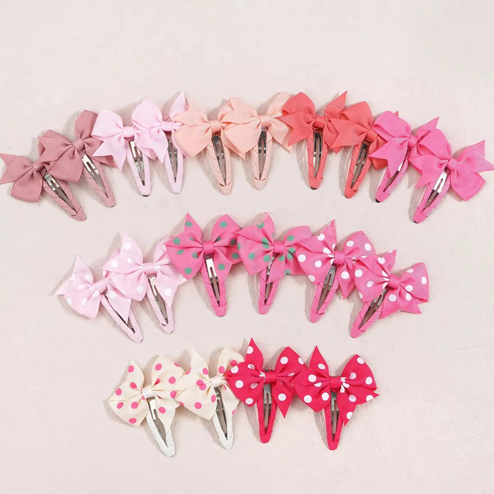 20 fermagli per capelli antiscivolo per bambine - Fiocchi per capelli in nastro grosgrain da 2 pollici, fermagli antiscivolo, accessori per capelli carini