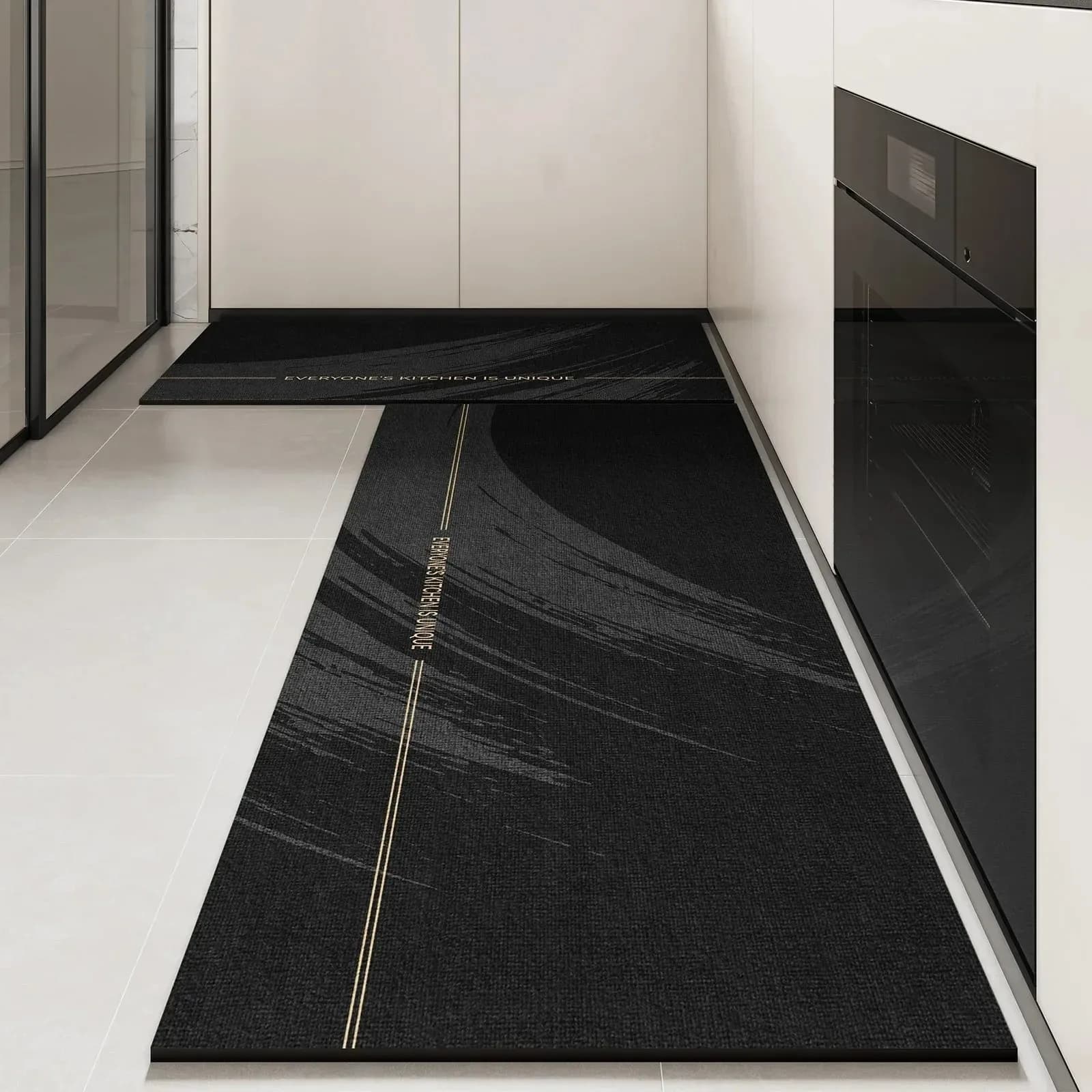 VIKAMA Kitchen Rug PVC Waterproof Non-slip Oil-proof Washable Long Runner Mat