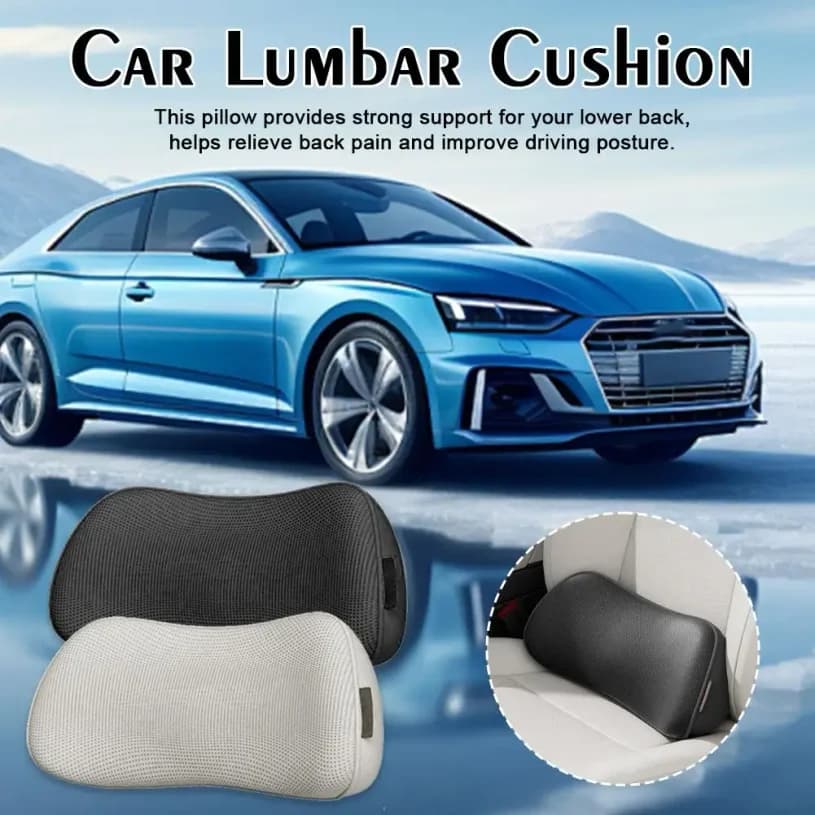 Car Lumbar Support Non-slip Seat Pillows Summer Breathable Mesh Memory Foam Lumbar Pillow Car Pad Accessories