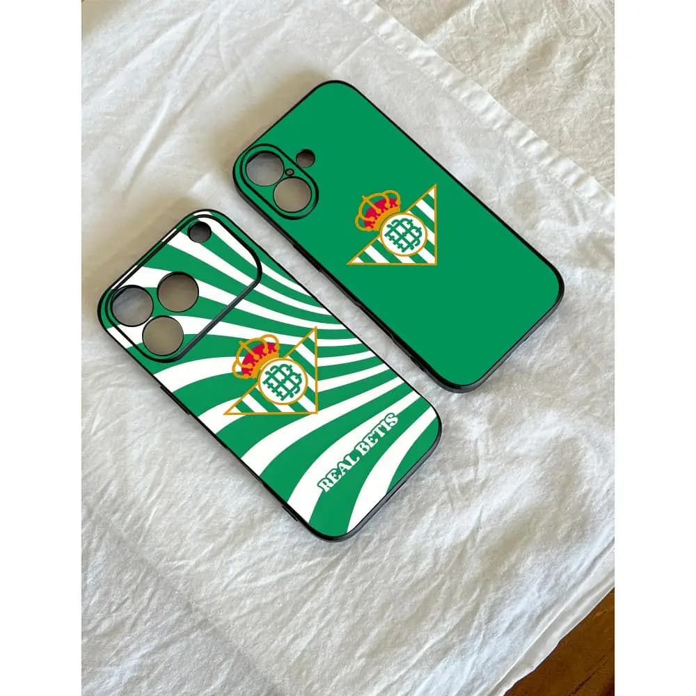 R-Real Luxury B-Betis-s club design Phone Case For iPhone 17 16 15 14 13 12 Plus Mini Pro Max Soft black Shockproof Cover
