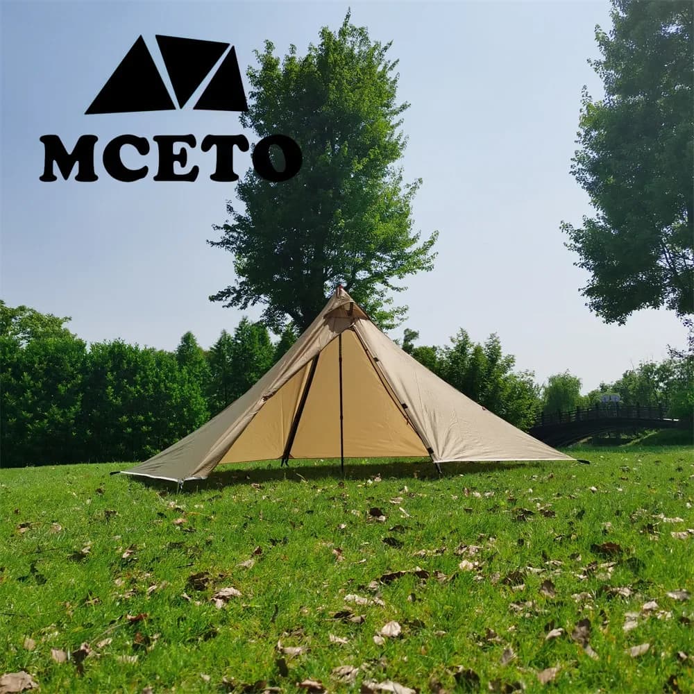 MCETO Camping all'aperto Ascolto della pioggia 1 Tenda esterna Tenda piramidale da campeggio selvaggia senza palo Riparo per attrezzature da esterno ultraleggero