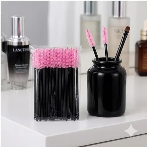 50 applicatori professionali per mascara e ciglia, per extension ciglia e sopracciglia - Pennelli trucco premium per un'applikazione impeccabile