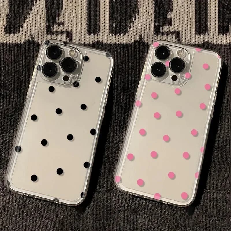 Ins Hot Simple Small Dot Phone Case For iPhone 17 Air 16 15 14 11 Pro Max Plus 13 12 Mini Transparent Shockproof Soft Back Cover