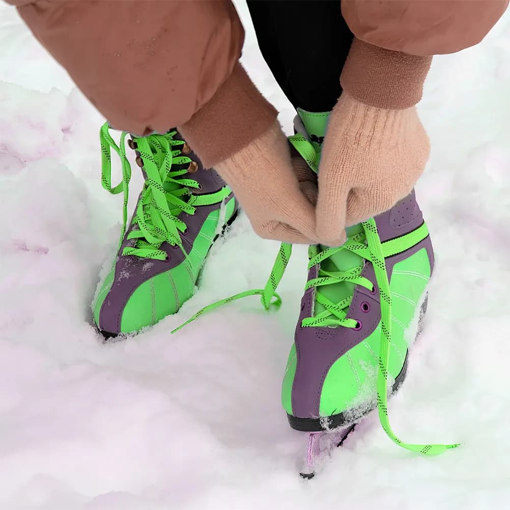 2 Paia di Lacci per Pattini da Hockey, Resistenti all'Usura e Attorcigliati, per Pattini da Ghiaccio, Pattini Artistici e Sneakers Sportive