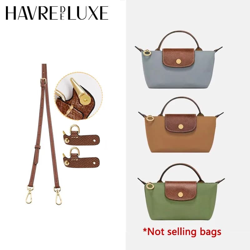 Longchamp Mini Bag Shoulder Bag Leather Spare Shoulder Strap without Accessories for Bags with Punching Change