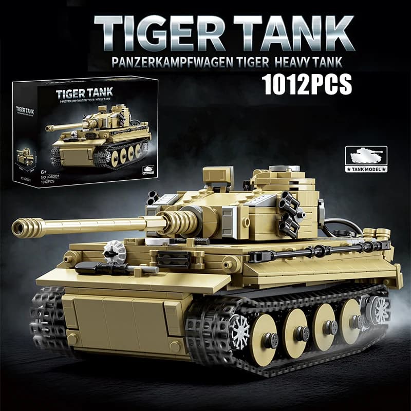 Set di Costruzioni Militari 1000 Pezzi, Modello Carro Armato Pesante Tedesco Tiger, Blocchi Tecnici Carro Armato Principale Leopard II, Giocattoli Educativi