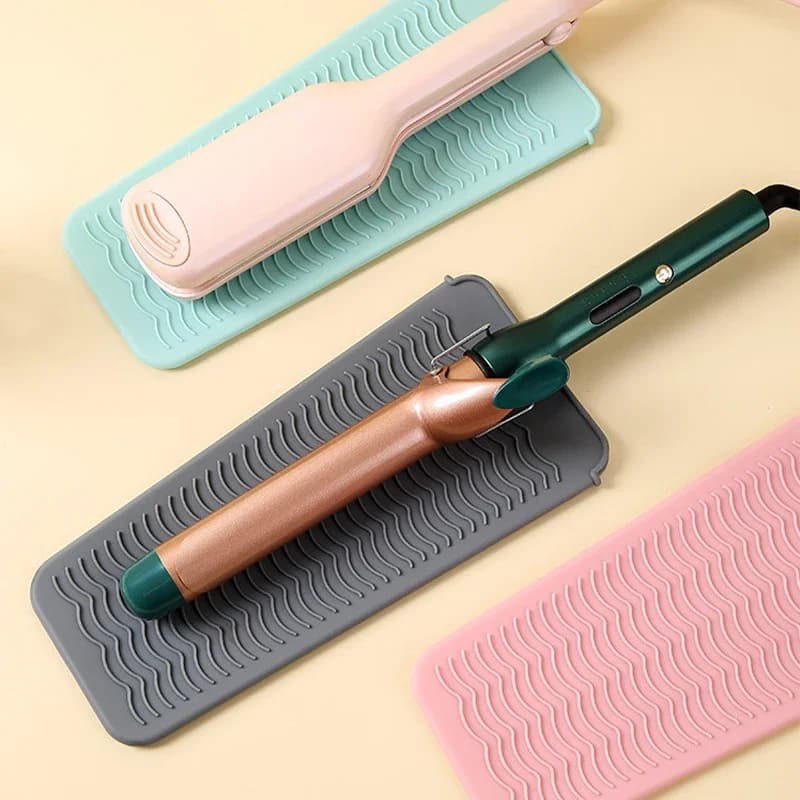 Copertura per ferro arricciacapelli in silicone Piastra per capelli Bigodino Borsa portaoggetti Custodia Tappetino resistente al calore Tappetino isolante Strumenti per lo styling dei capelli