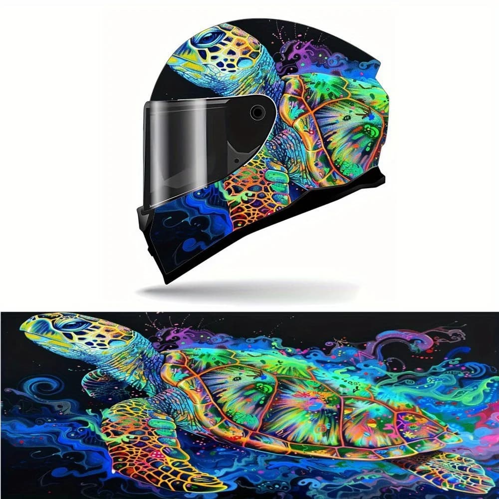 Adesivo per casco con stampa tartaruga Decorazione Vinile antigraffio Adesivo personalizzato impermeabile Accessori per parti di motociclette