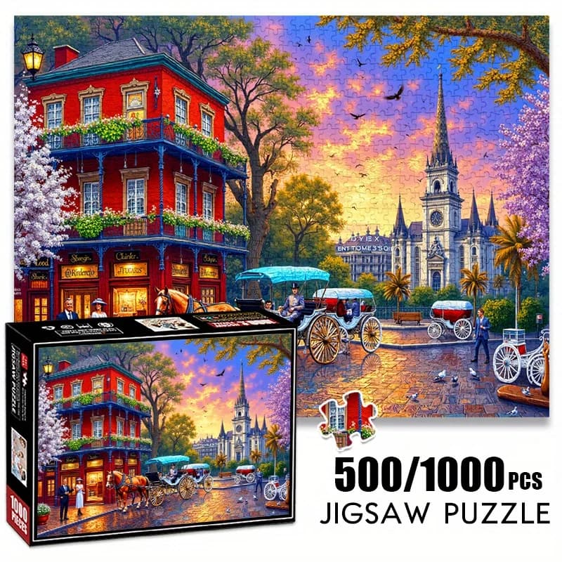 Puzzle di carta grande da 500/1000 pezzi adatto per adulti e famiglie - Sfida avanzata con tecnologia antigraffio, complesso 3