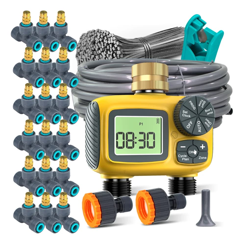 5-30M 4/6mm Tubo Grigio Ugello Atomizzatore Regolabile Kit di Irrigazione All'aperto Piante Giardino Verdure Nebbia Sistema di Irrigazione a Spruzzo