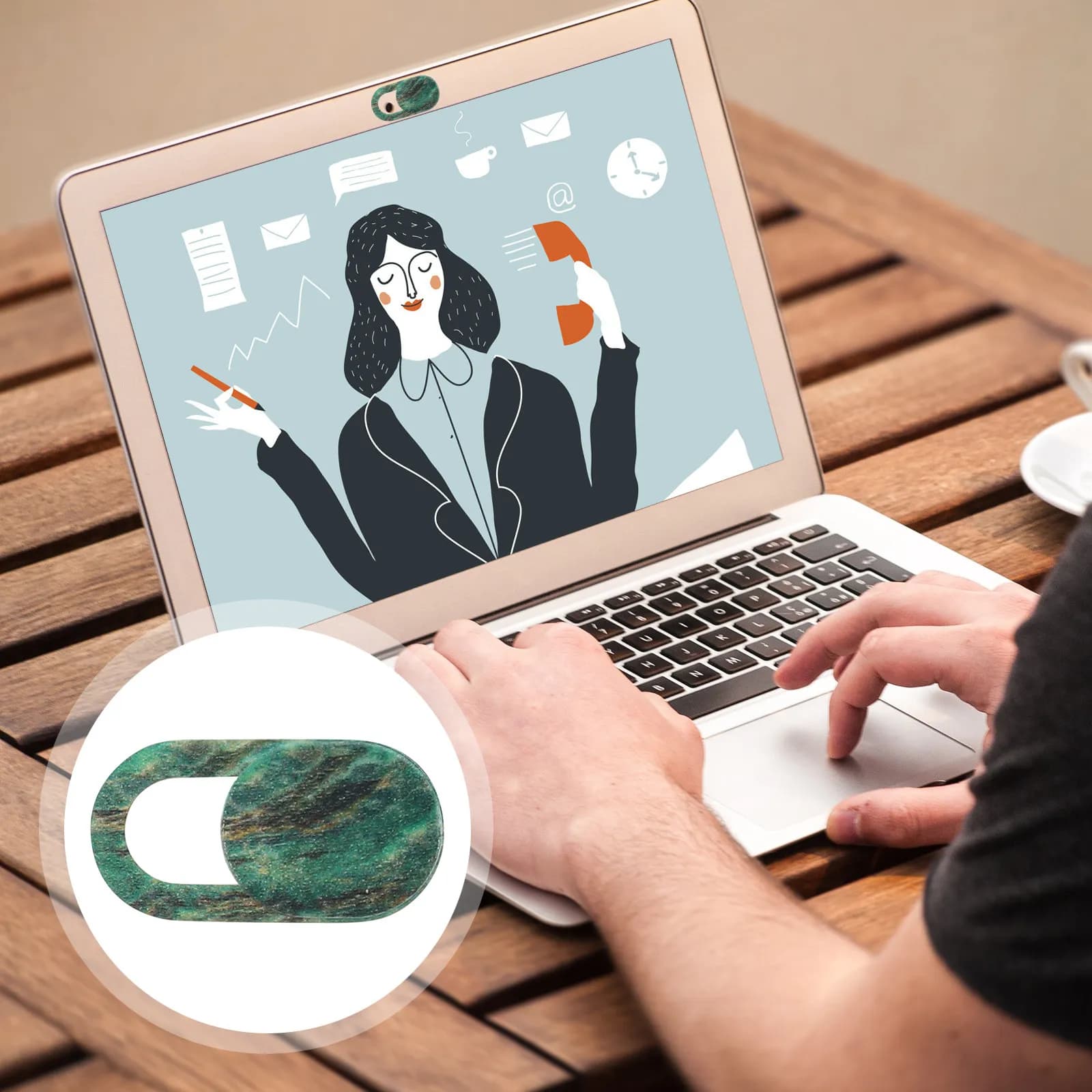 Set di 3 Copri Webcam Scorrevoli per Protezione della Privacy, Copri Fotocamera per Laptop e Telefono, Copri Obiettivo Scorrevole per Computer