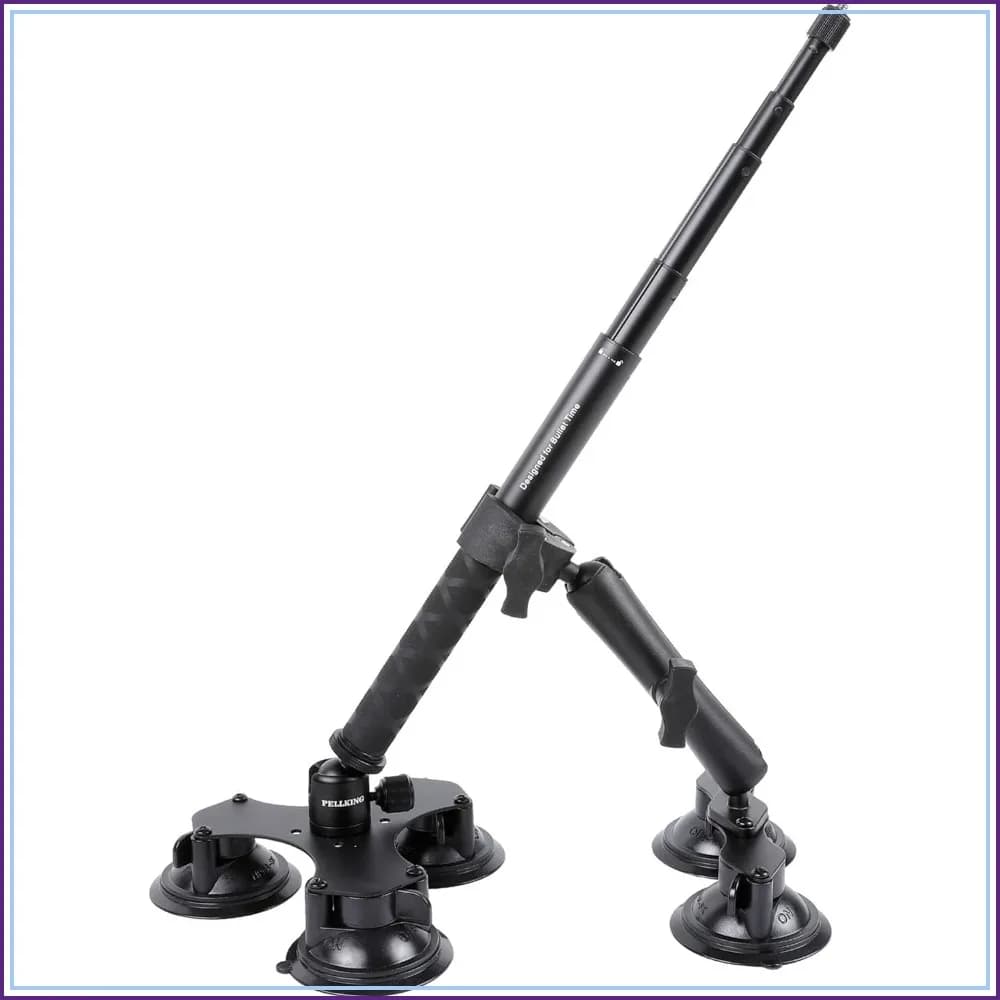 5-in-1 Suction Car Mount for Insta360 X5/X4/X3/X2/X, One RS, GoPro Max, DJI OSMO 360 Cameras (Includes 44.9-inch Selfie Stick)