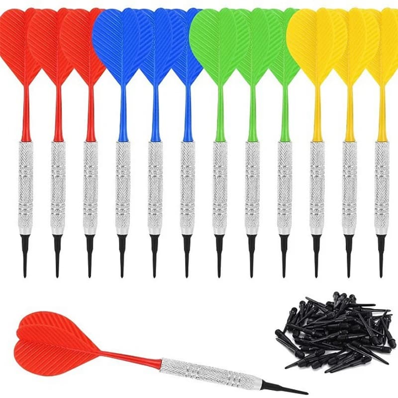 Set di 6 freccette con punta morbida per frecciera elettronica con 30 punte extra in POM, set di freccette per gioco di freccette elettroniche