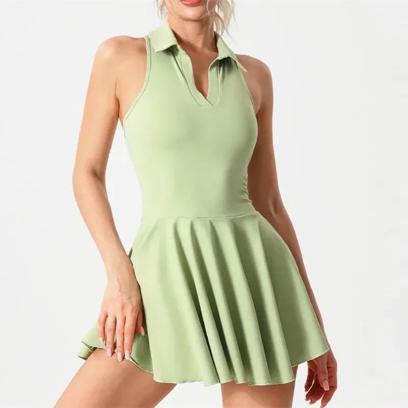 Gonna da tennis Gonna da golf da donna Abito con tasche Pantaloncini da tennis fitness in nylon morbido ad asciugatura rapida 2 pezzi Tute da yoga da tennis Donna Mujer