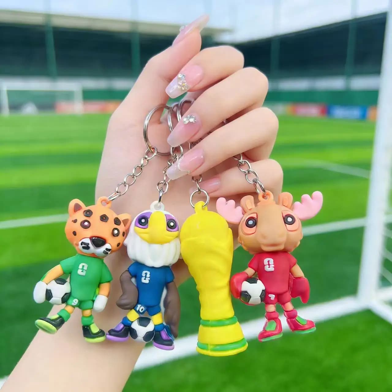 Portachiavi in PVC Mascotte Calcio 2026, Ciondolo Borsa Souvenir Squadra di Calcio, Regalo per Bambini e Tifosi, Natale