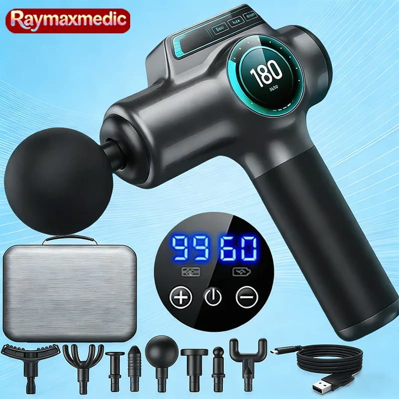 Raymax 99 Level Massage Gun, Deep Muscle Electric Massage, Fitness Equipment with Noise Reduction for Men and Women
