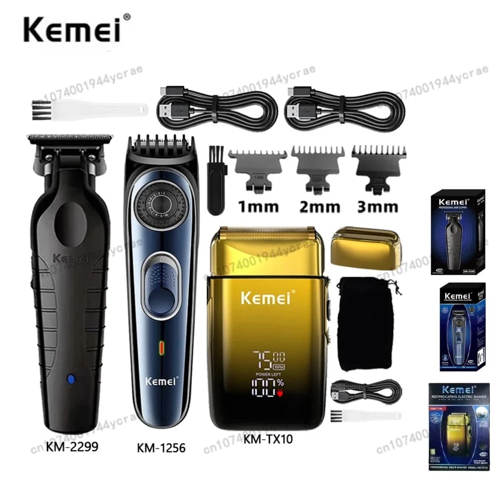 Kemei Hair Clipper Km-2299 Km-1256 Km-TX10 Men's Electric Hair Trimmer Machine Professional Hair Cutting Machine Clippers