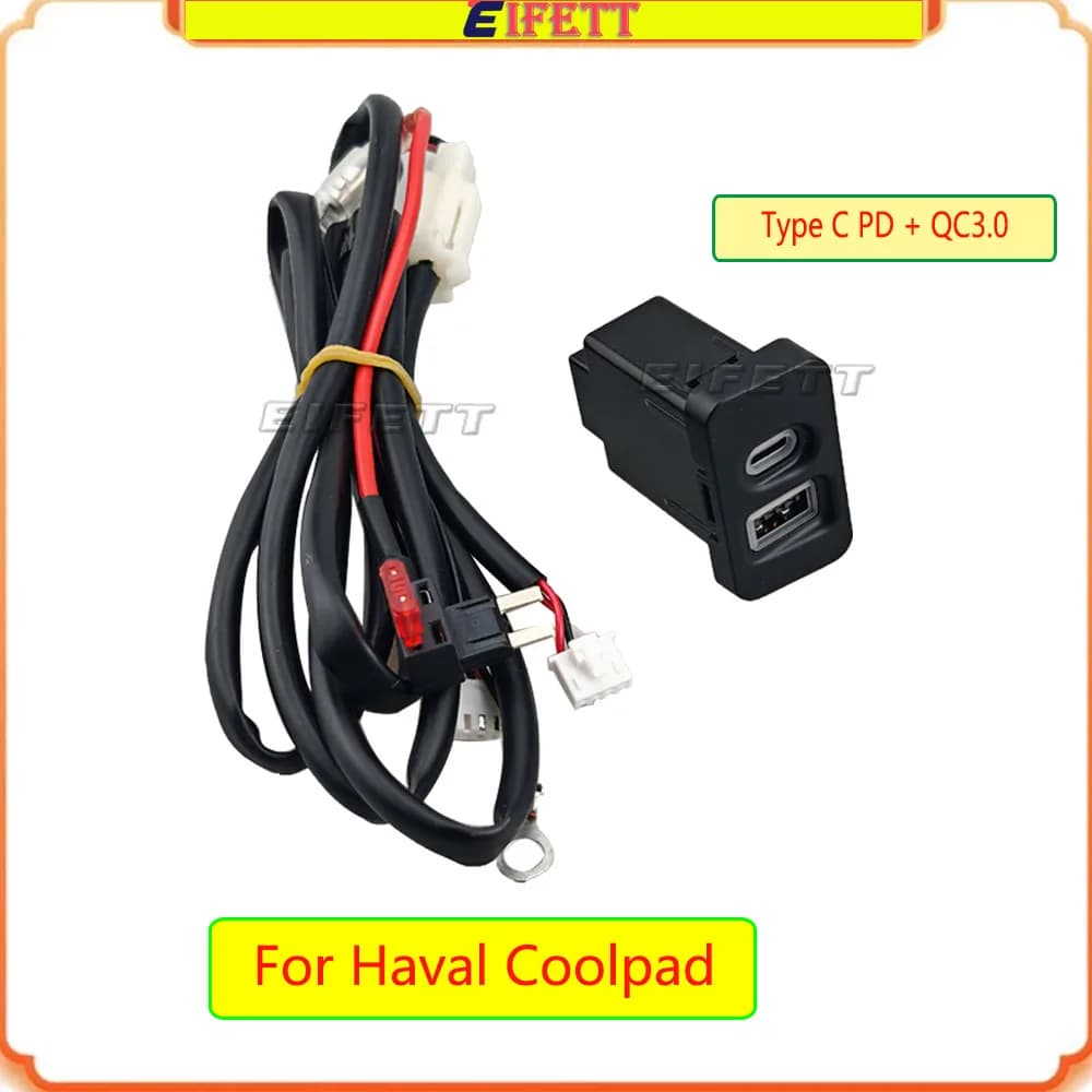 Caricatore USB per Auto Tipo C PD QC3.0 per Haval Coolpad H6 2015-2020, Nuovo Adattatore di Ricarica per Telefono con Pulsante