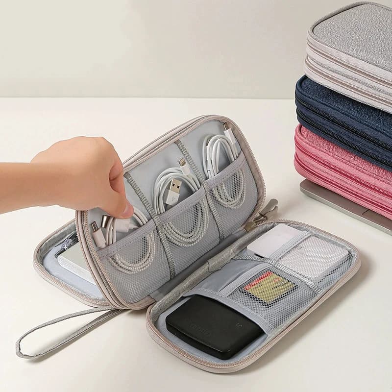 Borsa Portatile per Prodotti Digitali da Viaggio, Organizzatore per Cavi USB, Auricolari e Power Bank
