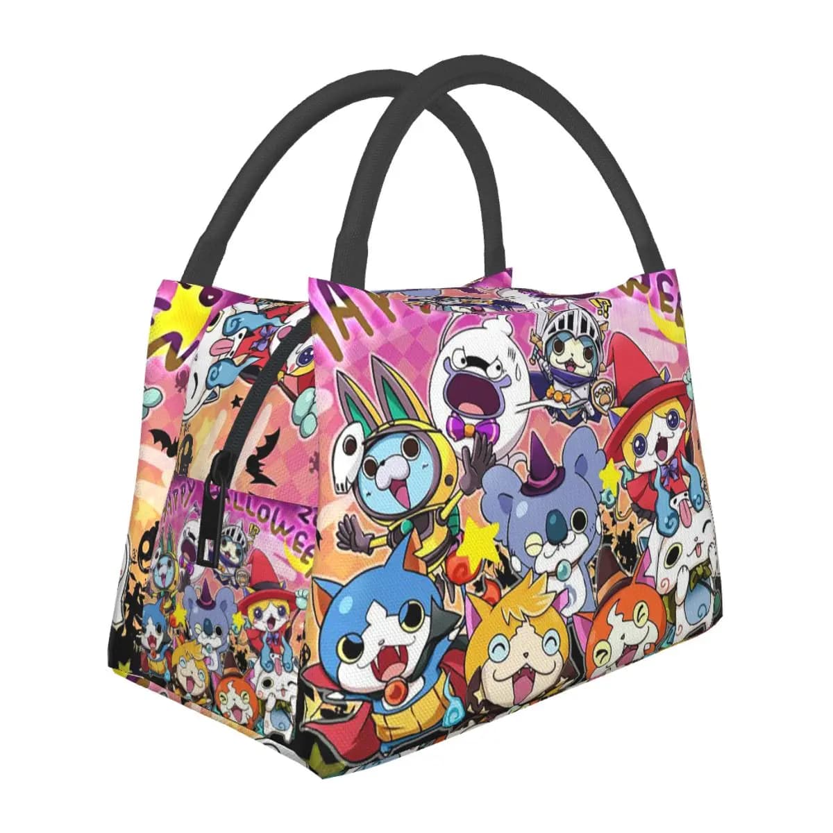 Yo-Kai Watch Cartoon Game Insulated Lunch Bag for School Bento Storage Food Boxes Container Cooler Thermal Lunch Box Tote
