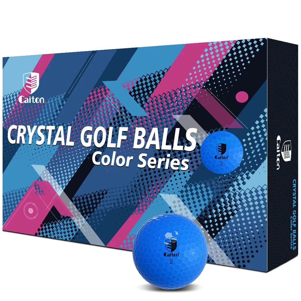 Palline da golf Caiton 12 pezzi per precisione e distanza – Nucleo blu a doppio strato, superficie in cristallo, alta visibilità, prestazioni durevoli
