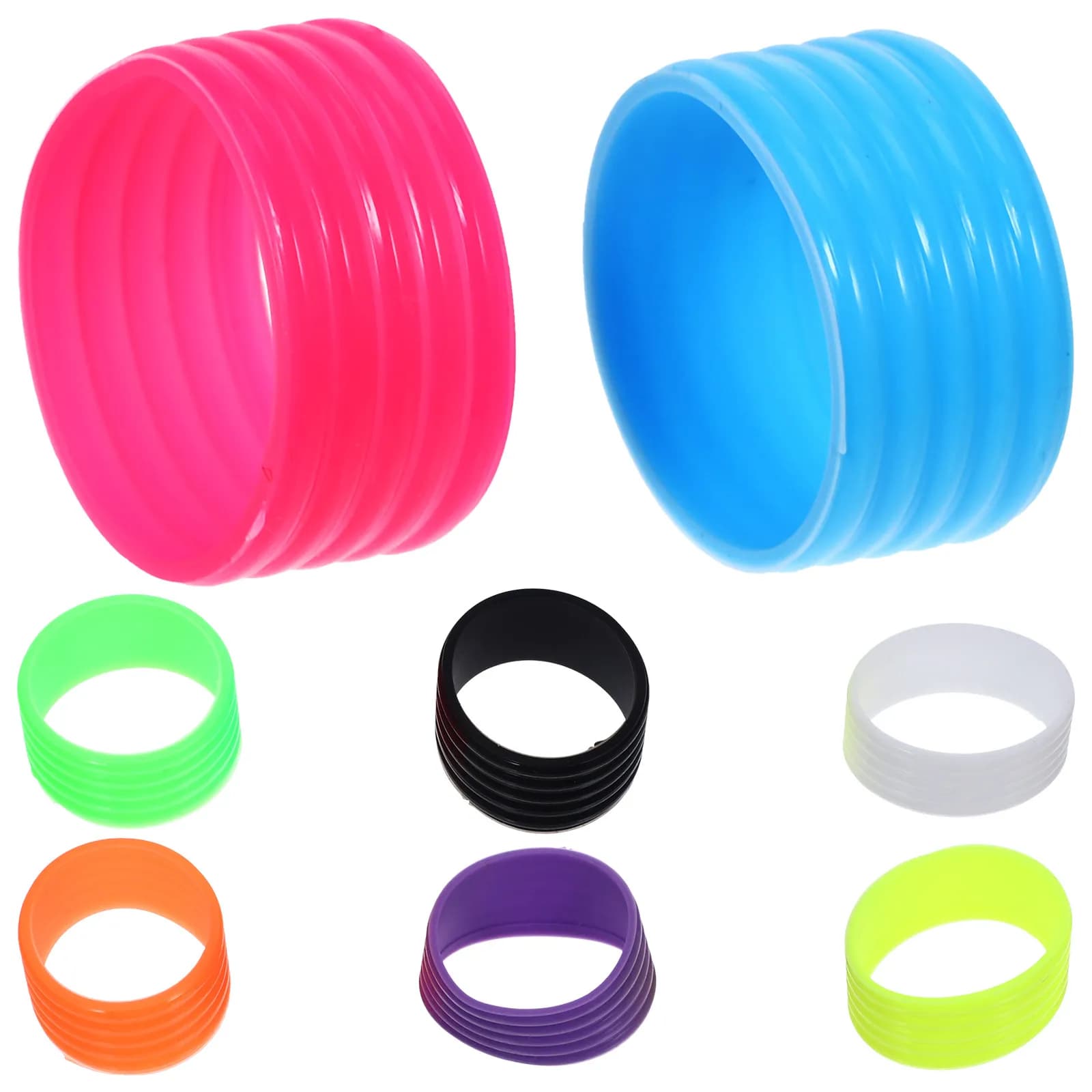 8 Pezzi Anelli Sottili Flessibili in Silicone per Impugnatura Racchette da Tennis e Badminton, Fasce Protettive Antiscivolo Riutilizzabili