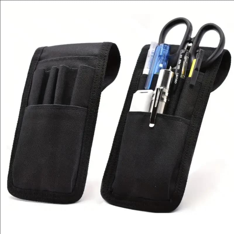Nuova borsa portautensili multi-tasca in tessuto Oxford nero resistente, 1 pezzo, per attrezzi portatili da elettricista, organizer per penne e forbici, idea regalo
