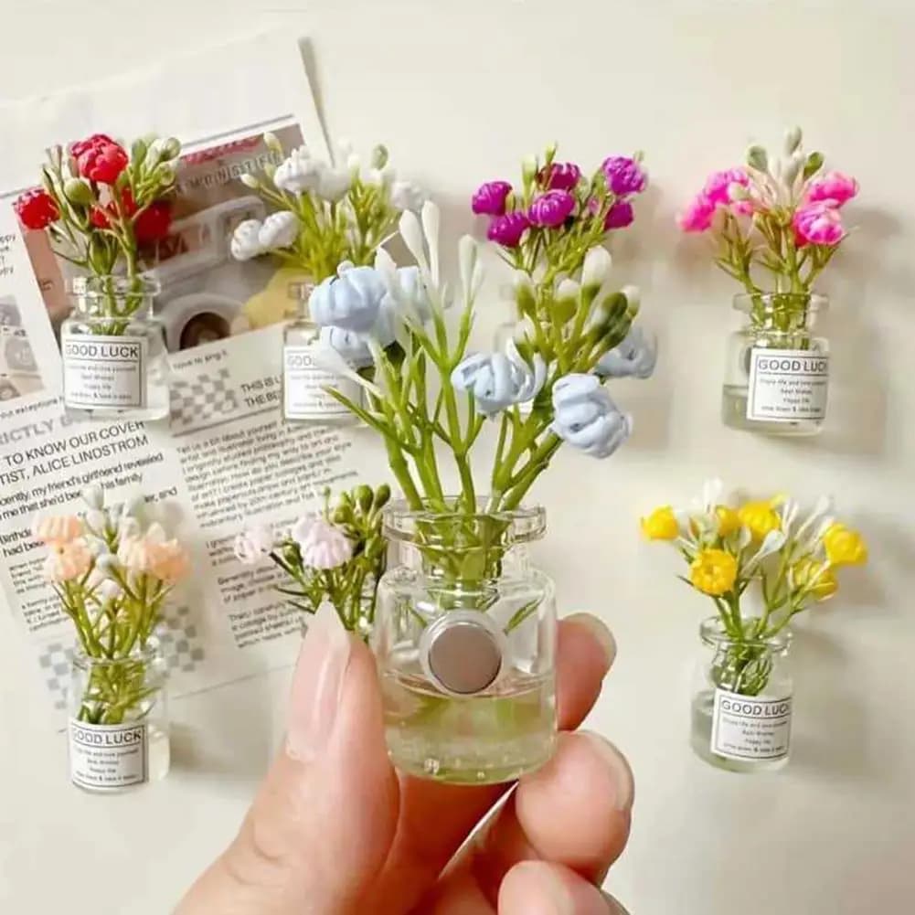 Sticker magnets for refrigerator Magnetic sticker for strong refrigerator 8 pieces Set of stickers for refrigerator with mini magnet for pot with artificial flowers for kitchen