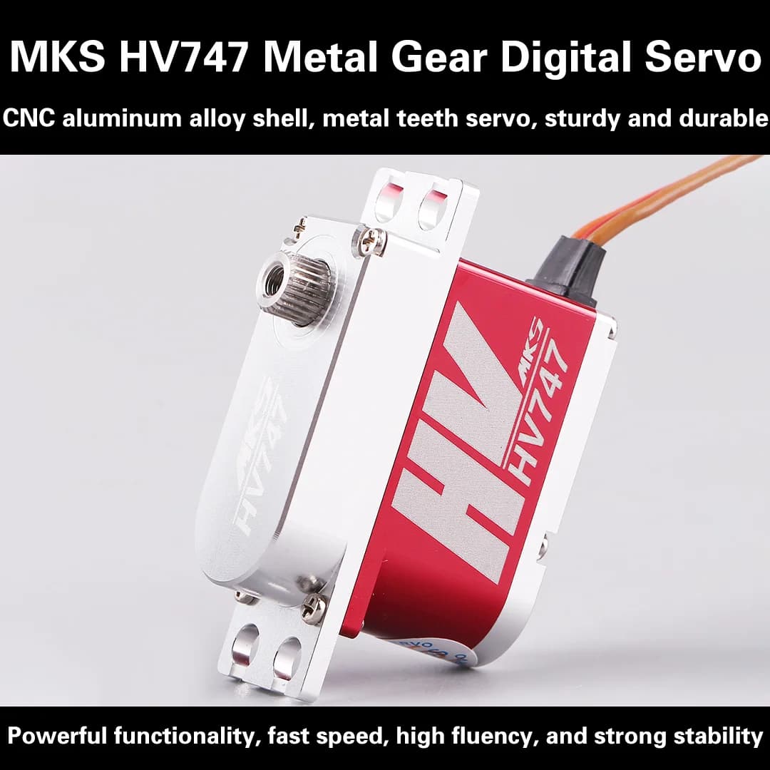 Servo Digitale MKS HV747 Interamente in Metallo con Scocca CNC, Motore Coreless per Droni RC