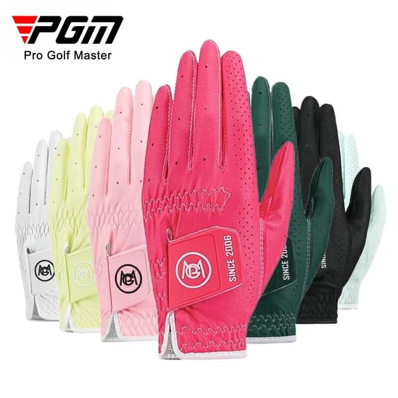 Guanti da golf da donna PGM 1 paio di guanti da golf da donna antiscivolo morbidi e traspiranti per protezione solare per entrambe le mani ST040