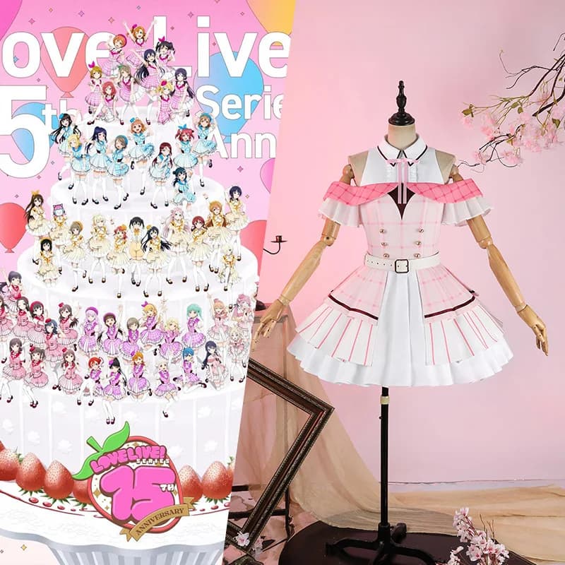 Love Live! 15° Anniversario Liella! Costume Cosplay per Ragazze, Outfit Rosa Lolita per Performance, Vestito con Cappello per Comic Con