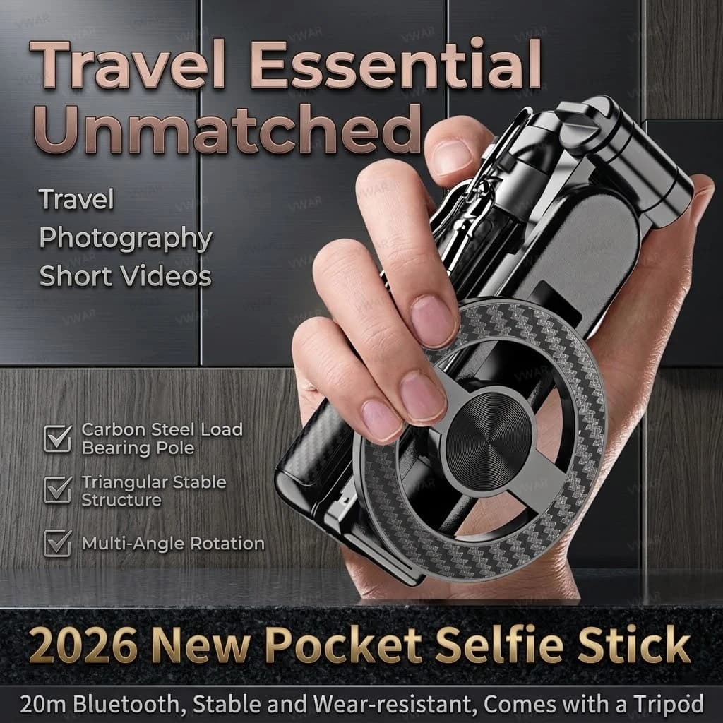 4-in-1 Magnetic Bluetooth Selfie Stick, Multifunctional Telescopic Tripod for iPhone Android Magsafe Monopod