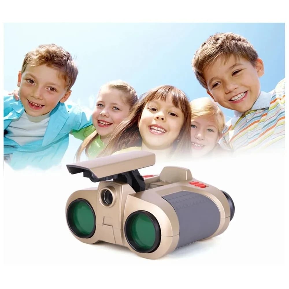 Telescopio binoculare portatile Binocolo per visione notturna con ingrandimento "4x30" in ABS con tracolla Telescopio pieghevole dal design pop-up