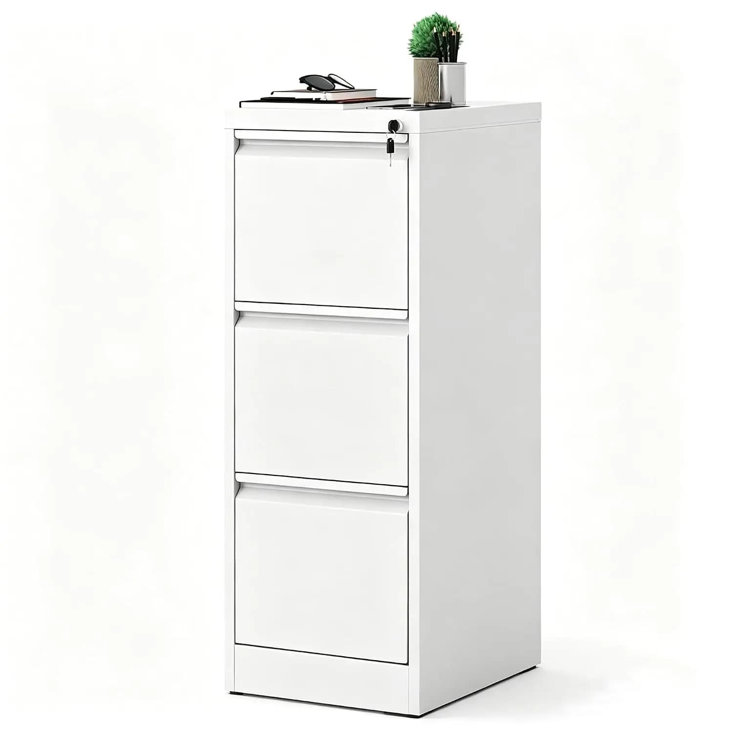 3-Drawer Locking Vertical File Cabinet Metal Storage for Home Office Legal Letter Folders, Customized