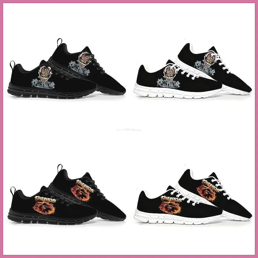 Kreator Band Gods of Violence Sneakers sportive personalizzate in rete traspirante per uomo e donna