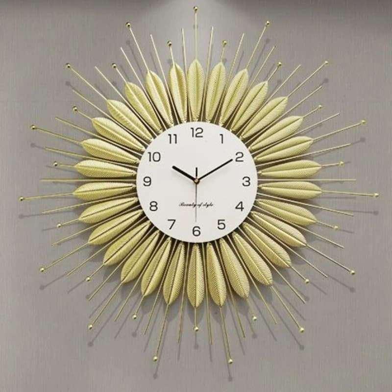 Metal Hang Clocks Retro Wall Clock Living Room Modern Luxury Silent Watch Household Mechanical Watches Decoration Accessories