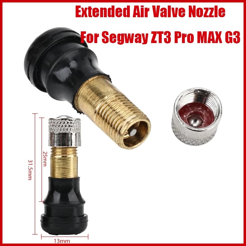 31.5mm Extended Air Valve Nozzle For Segway ZT3/ZT3 Pro MAX G3 Electric Scooter Tire Vacuum Gas Valve Cap Replacement Part