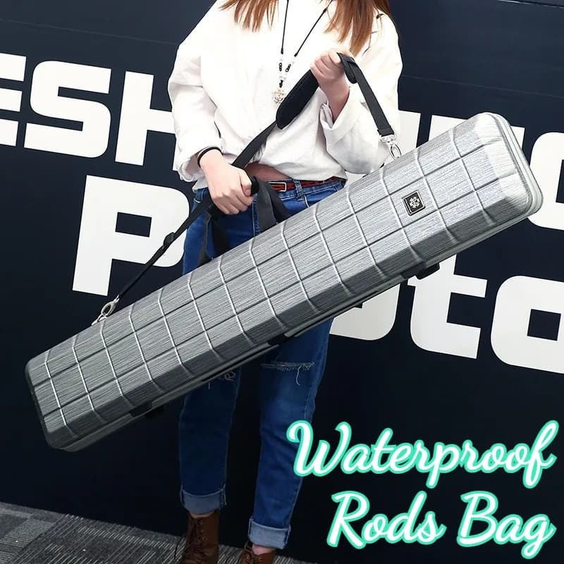 Borsa Rigida Impermeabile per Canne da Pesca, Multifunzionale, Rinforzata, Portatile, per Conservazione Attrezzatura da Pesca, Resistente