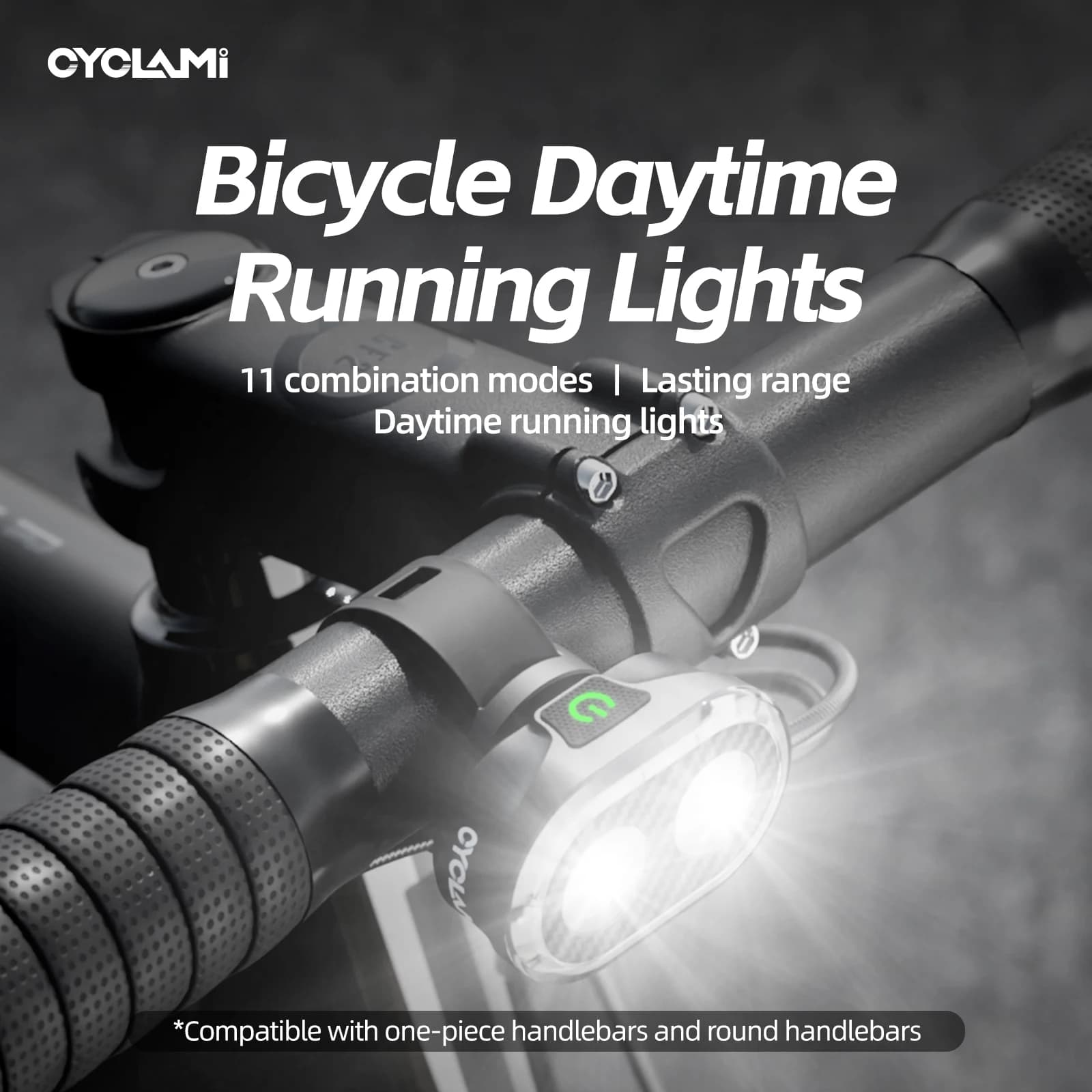 CYCLAMI Luce anteriore per bicicletta intelligente Faro per bici Impermeabile Tipo-C Ricarica MTB Lampada per ciclismo su strada Accessori per bici