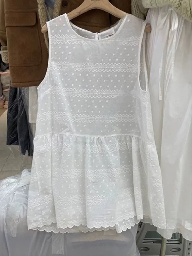 White Lace Strap Vest Women's New 2026 Layered Skirt Curtain High-End Base Layer Inner Wear Top Commute Style Pure Color