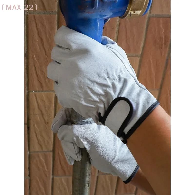 〔MAX-22〕Sheepskin Leather Work Gloves Wear Resistant Welding Safety For Garden Motorcycle Driver Worker