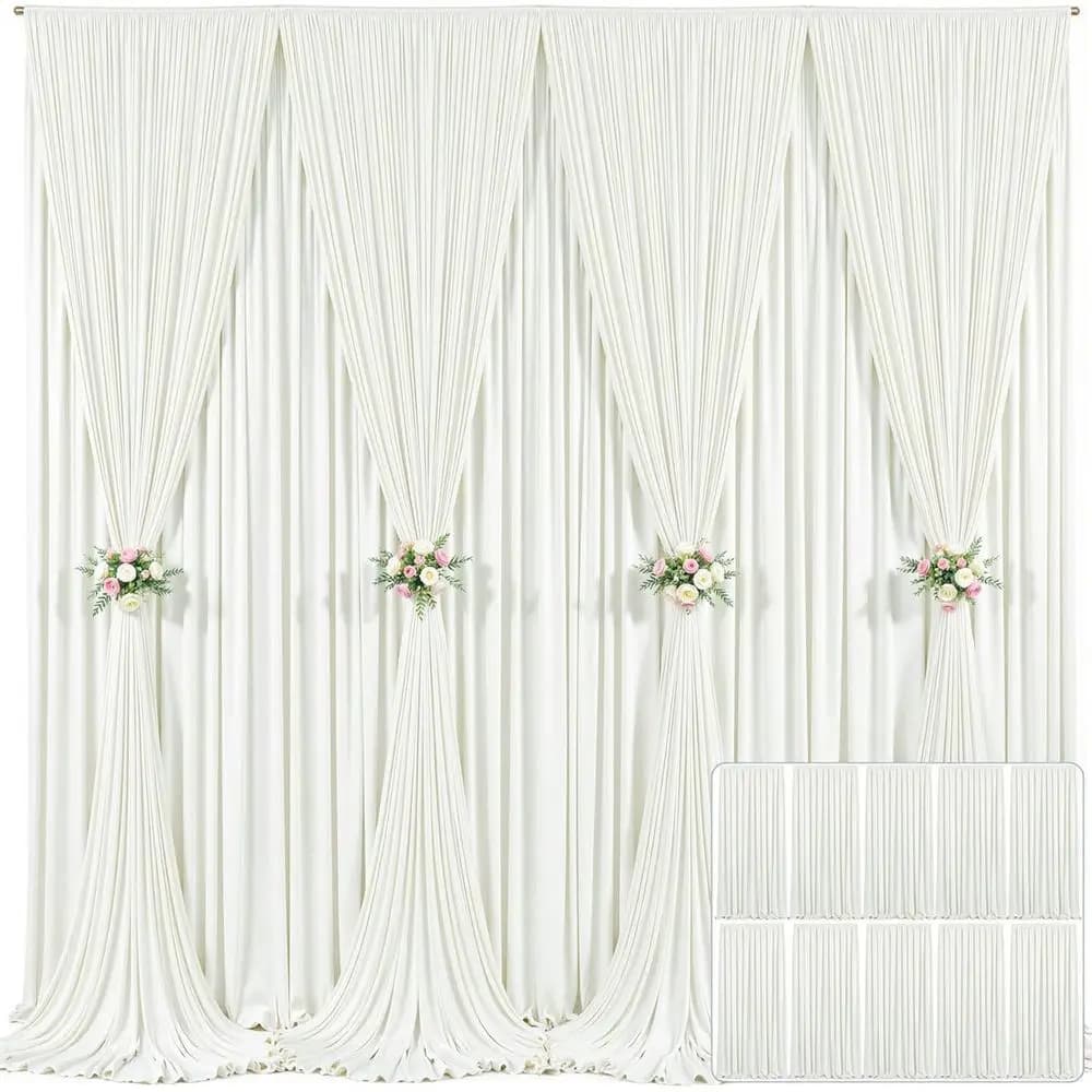 Tenda sfondo avorio antirughe per matrimoni, feste e baby shower - 1,5m x 3m