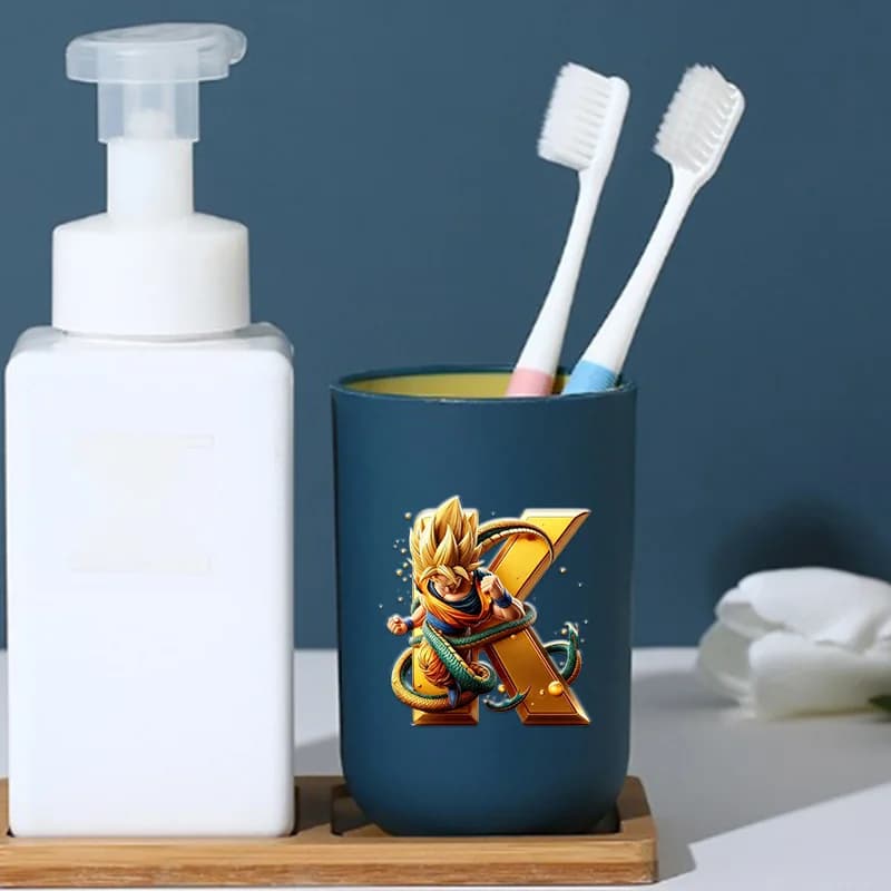 Serie Dragon Ball Z: Tazza Multifunzione per Lavaggio Denti, Porta Spazzolino Portatile, Bicchiere da Viaggio, Accessorio da Bagno, Regalo