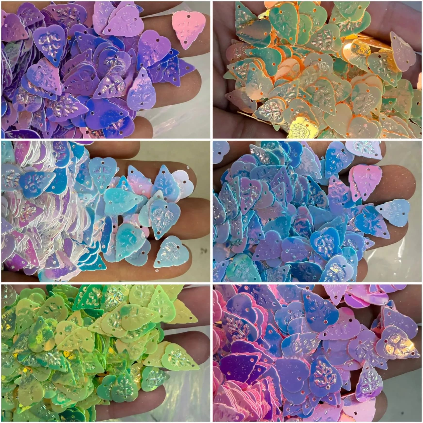 50g 10x13mm Heart & Leaf Sequin,Non-Fading loosen Sequins Embossed Heart Paillettes DIY Craft Supplies sequins