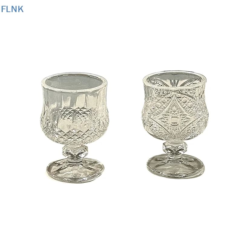 【KC】Korean Style Engraved Embossed Small Goblet Glass Cup For Soju Sake Liquor Short Stemmed Glass