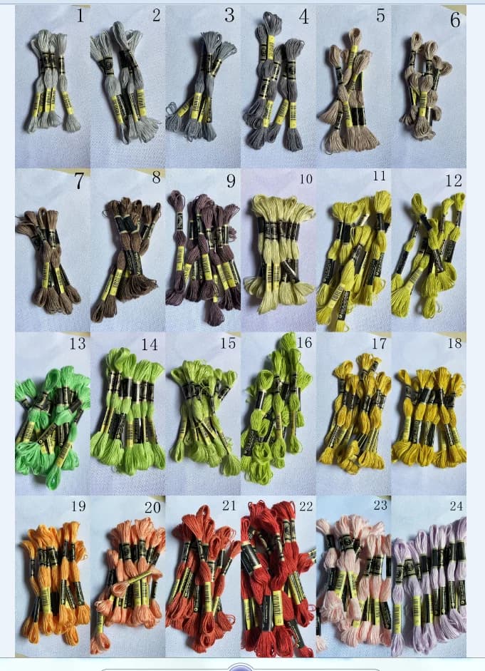 Set di 10 Pezzi di Fili per Punto Croce DMC1-35 Nuovi Colori / Filo per Ricamo a Punto Croce / Colori Personalizzati 08